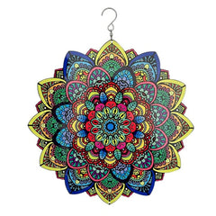 3D Colorful Mandala Wind Spinner - Foldable Rotating Wind Chimes - Soulful Baptism Gift
