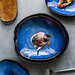 Beautiful Irregular Design Western Dinner Plate - European Handmade Salad Bowl Serving Dish - 4 Sizes