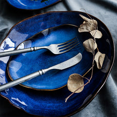 Beautiful Irregular Design Western Dinner Plate - European Handmade Salad Bowl Serving Dish - 4 Sizes