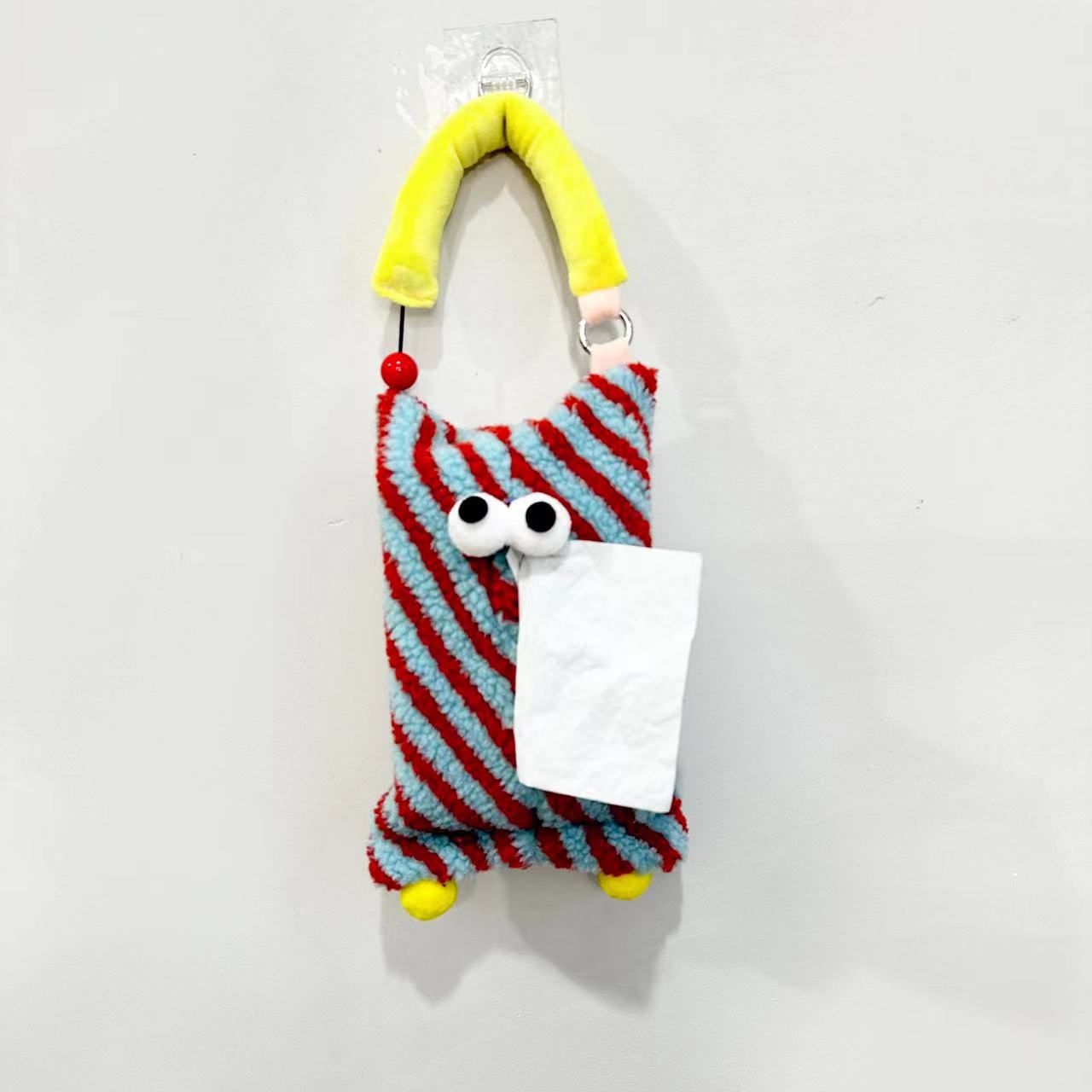 Cartoon Monster Hanging Car Tissue Box - Car Accessories Tissue Bag - Cute Doll Decorative Pack