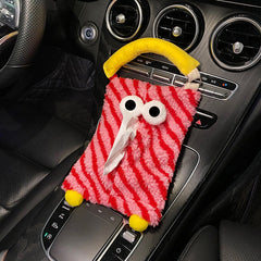 Cartoon Monster Hanging Car Tissue Box - Car Accessories Tissue Bag - Cute Doll Decorative Pack
