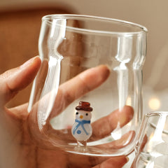 Cute Cartoon 3D Christmas Tree High Borosilicate Glass Cup - Unique Gift for Coffee, Milk, and Holiday Drinks