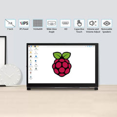 RC070S 7 inch 1024*600 IPS Capacitive Touch Monitor Compatible with Raspberry Pi 5/4/3/2