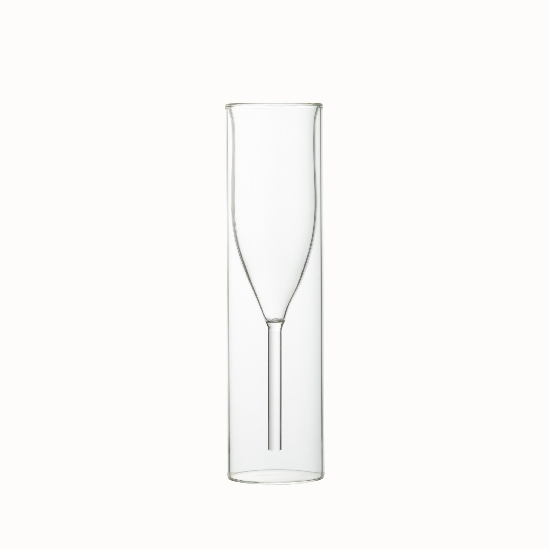 Transparent Double-Layer Glass Tall Champagne Glass, Red Wine Glass, Cocktail Glass - 110ml Creative Bar Personalized Wine Glass