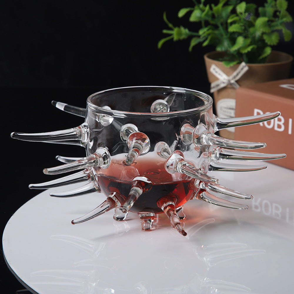 Unique Sea Urchin-Inspired Transparent Cup | High Borosilicate - Cocktail Multi-Legged Glass Water Cup Trending Glassware for Stylish Beverages