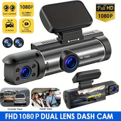 1080P Dual Camera Car Dash Cam with IR Night Vision, Loop Recording, Wide Angle Lens and 3.16 Inch IPS Screen - Includes 32GB TF Card