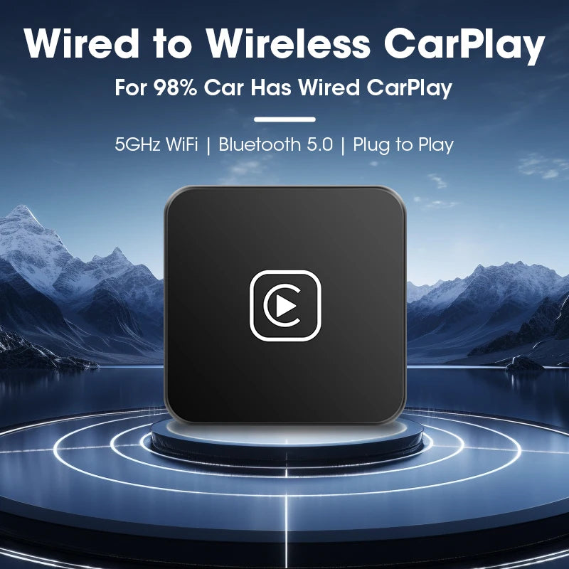 2024 Upgrade Wireless CarPlay Box & Android Auto Adapter - Converts OEM Wired CarPlay Display To Wireless Smart Box