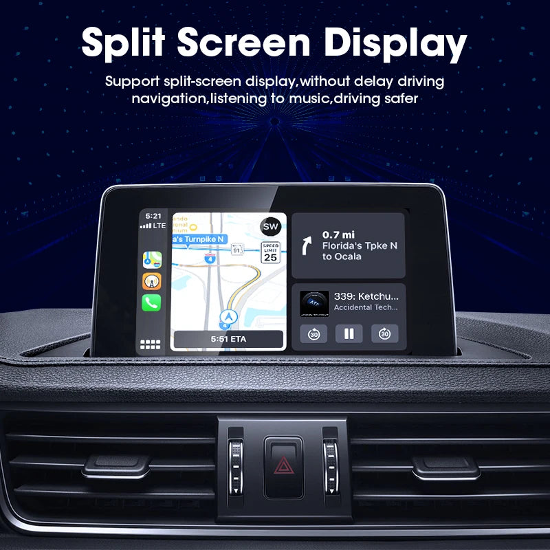 2024 Upgrade Wireless CarPlay Box & Android Auto Adapter - Converts OEM Wired CarPlay Display To Wireless Smart Box