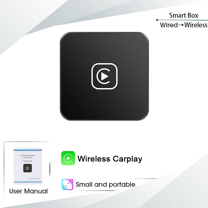 2024 Upgrade Wireless CarPlay Box & Android Auto Adapter - Converts OEM Wired CarPlay Display To Wireless Smart Box