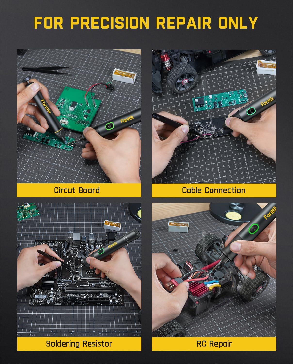 T1 Max Cordless Soldering Iron with Fast 7 Second Heating (390°F-840℉), Auto Sleep, 4 Precision Soldering Tips(C210), 360° Swivel Stand, Soldering Iron for Precision Repair