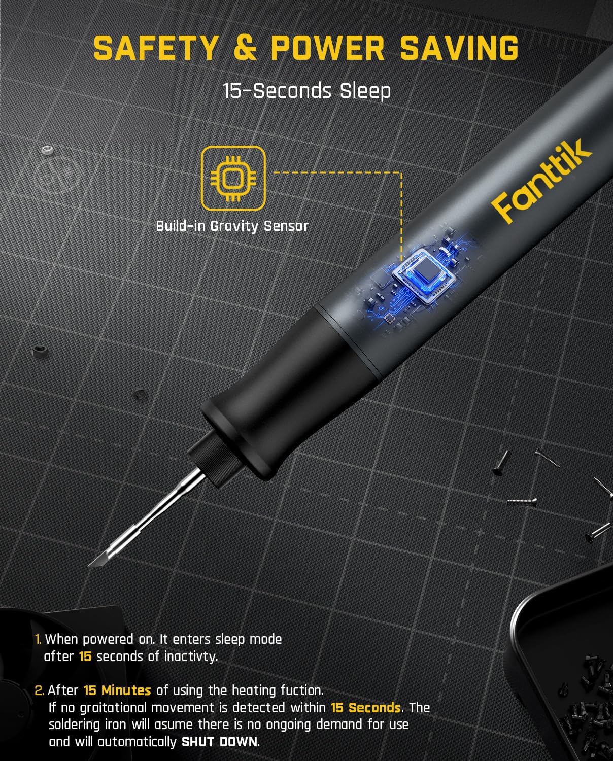 T1 Max Cordless Soldering Iron with Fast 7 Second Heating (390°F-840℉), Auto Sleep, 4 Precision Soldering Tips(C210), 360° Swivel Stand, Soldering Iron for Precision Repair