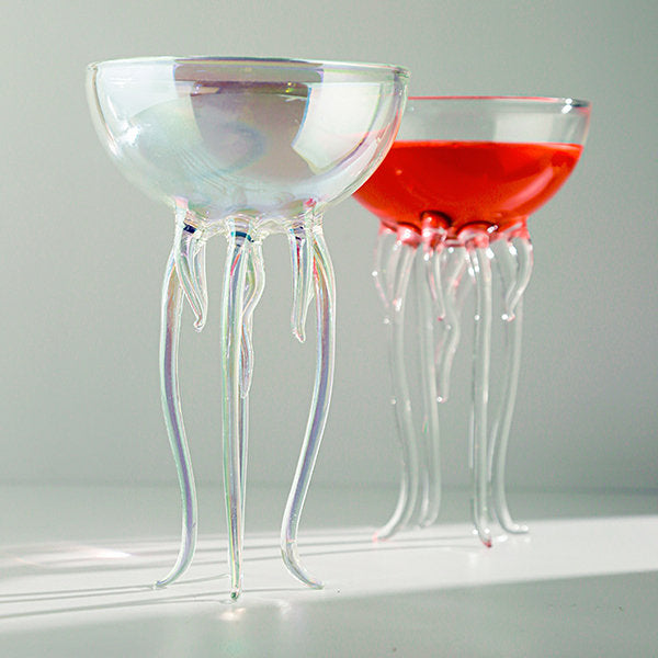 Creative High-End Jellyfish Glass Cup - Martini Cocktail Glass - Juice Beverage Mixology Cup - AuroHome