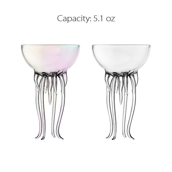 Creative High-End Jellyfish Glass Cup - Martini Cocktail Glass - Juice Beverage Mixology Cup - AuroHome