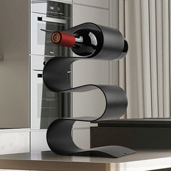 Modern Minimalist S-shaped Wine Rack - Metal Decorative Ornament - Wine Cabinet Study Living Room Desktop Sculpture Storage - AuroHome