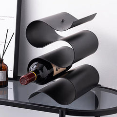 Modern Minimalist S-shaped Wine Rack - Metal Decorative Ornament - Wine Cabinet Study Living Room Desktop Sculpture Storage - AuroHome