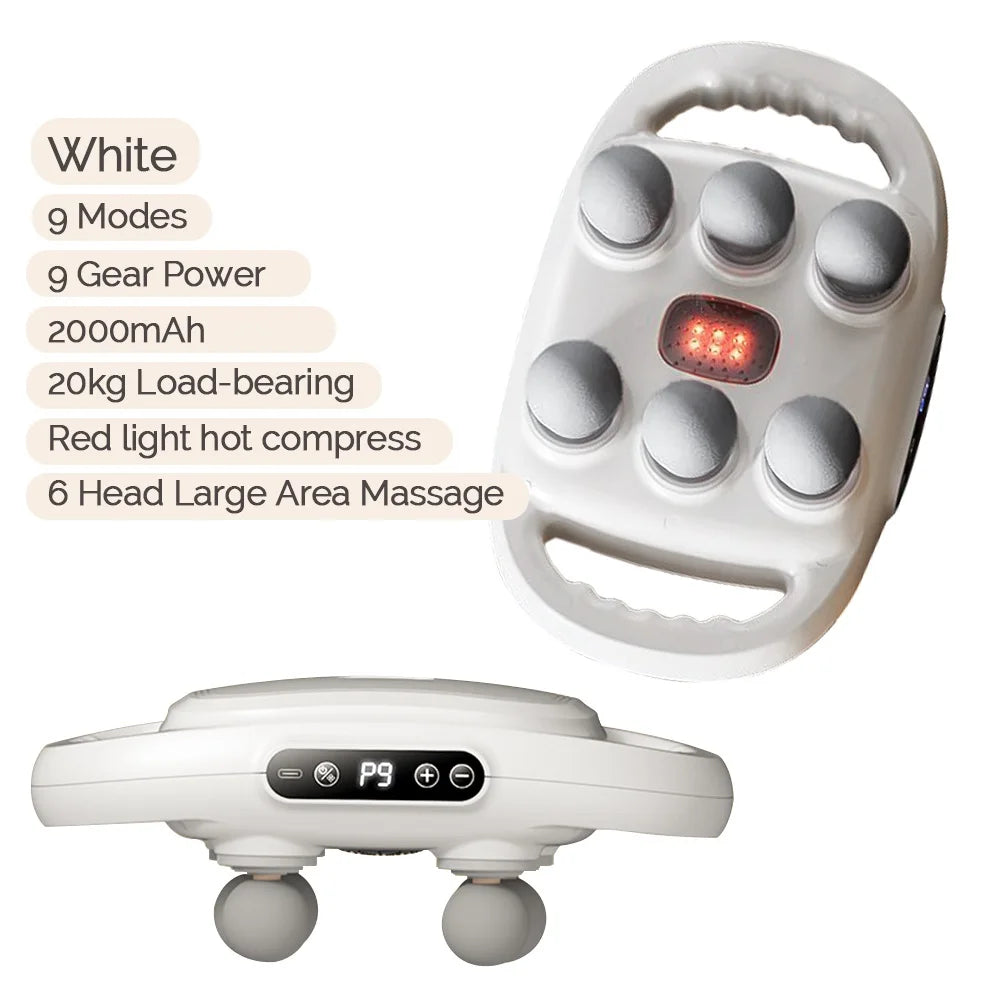 Six-Head High-Frequency Fascia Gun - Powerful Vibration Massager for Neck, Back, Waist, and Shoulders