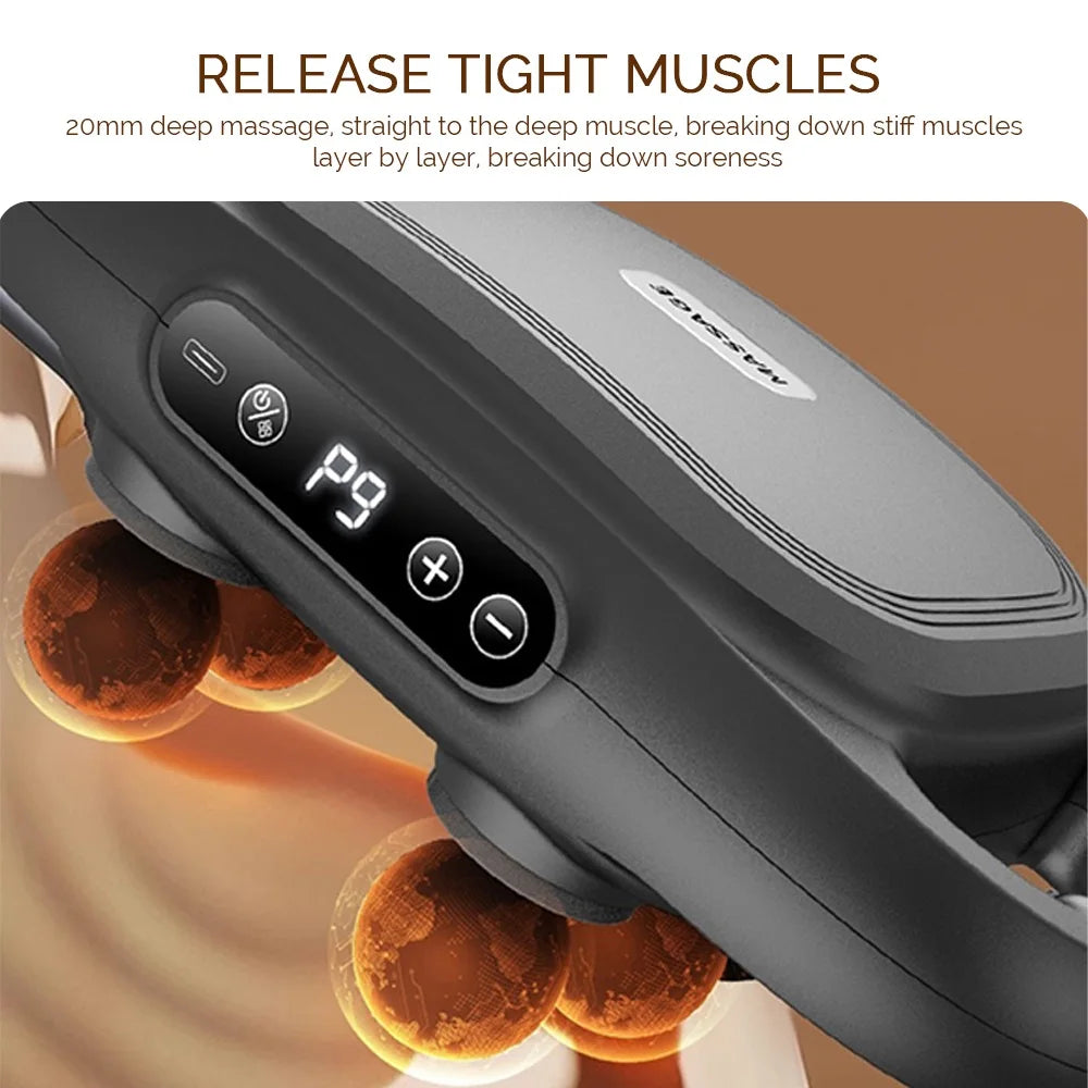 Six-Head High-Frequency Fascia Gun - Powerful Vibration Massager for Neck, Back, Waist, and Shoulders