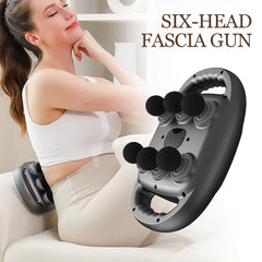 Six-Head High-Frequency Fascia Gun - Powerful Vibration Massager for Neck, Back, Waist, and Shoulders