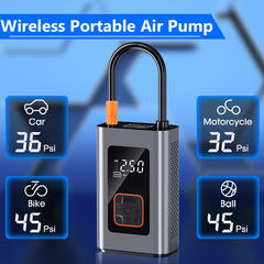 Portable Tire Inflator Wireless Mini Air Pump with Tire Pressure Monitor for Cars, Bikes, Motorcycles, and Balls